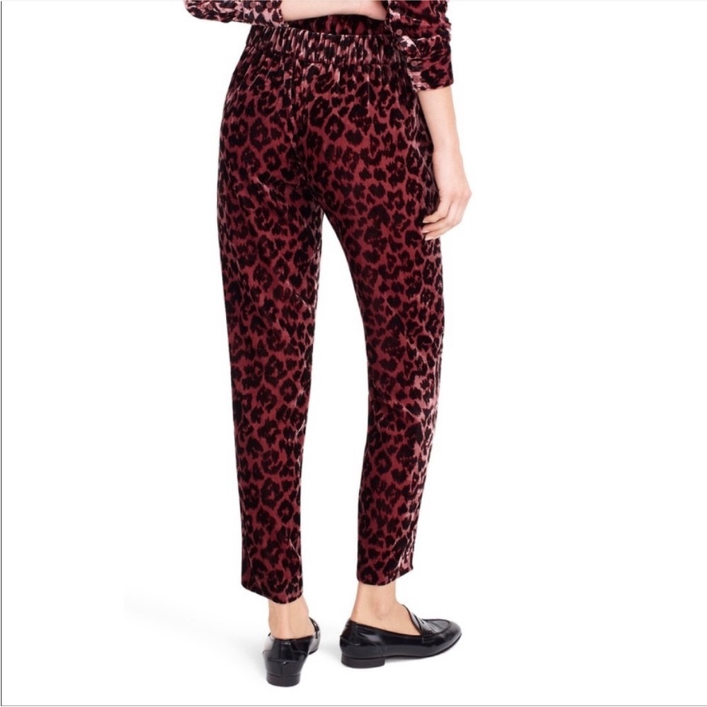 J. Crew Pull-On Easy Pant in Rose Leopard Velvet - Picture 3 of 6